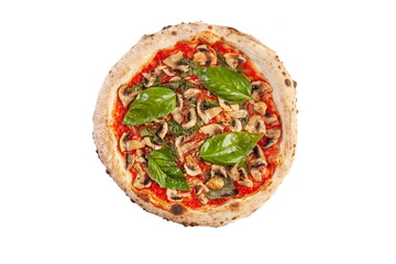 fresh italian pizza on white background