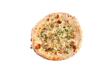 fresh italian pizza on white background