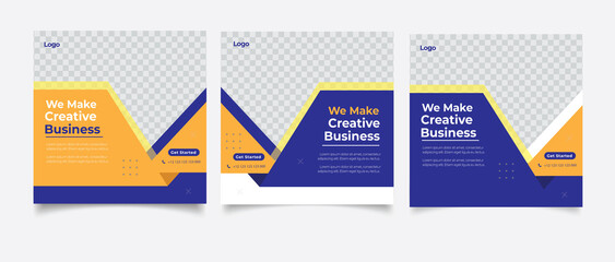 Creative business marketing banner for social media post template
