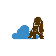 Dog Cloud logo design vector illustration, Creative Dog logo design concept template, symbols icons
