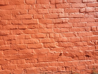 old red brickwork background and texture 