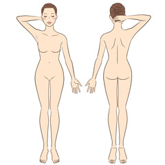 Fototapeta premium 女性 美容 全身イラストセット