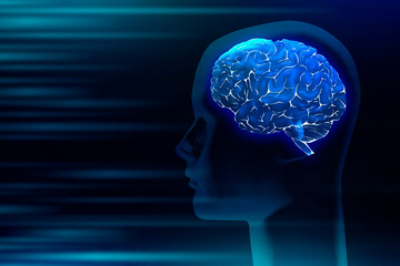 Human brain medical digital illustration futuristic anatomy