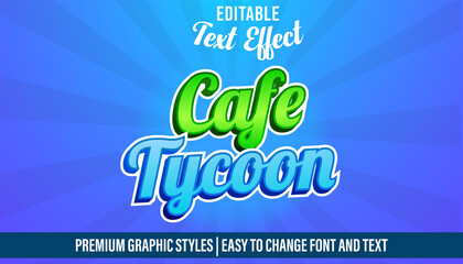 Cafe Tycoon Game Style Title  Editable Text Effect Template