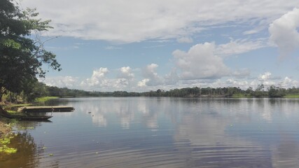 lake and clouds rustic