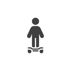 Man driving segway vector icon