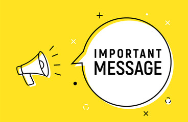 Important message sign illustration. Attention please important information background banner