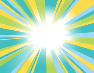 Green and Yellow shiny retro Sunburst Background. 