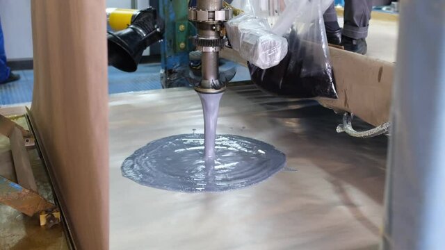 Launch of the flexible polyurethane foam line. Liquid lay down.