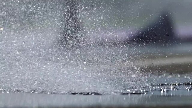 Sprinkling of recycled rainwater. environmentally conscious technology.