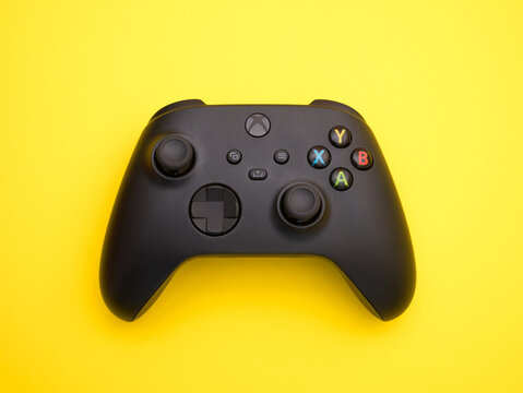 Ukraine, Cherkassy, April 2, 2021: Xbox series x, s black controller