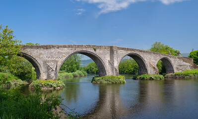 Old Stirling Bridge in Stirling, Scotland on a Summer's day.