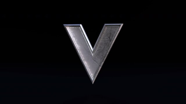 V letter in motion for company with name like viking, venom, victory and other on letter V. Animation footage in 4k, 25 fps. 