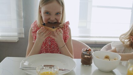 chocolate nut spread on toast bread