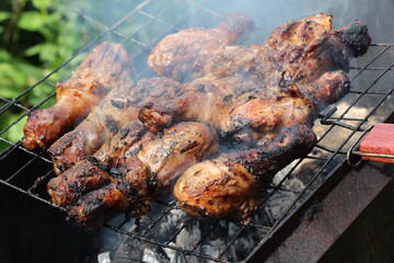 grilled chicken on the grill