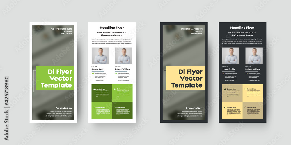 Poster vector dl flyer template with color geometric design