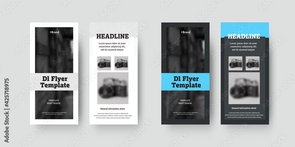 Poster vector dl flyer template with color geometric design