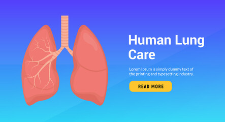 Lung anatomy health banner concept. Tuberculosis asthma human lung doctor biology