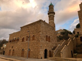 Obraz premium jetty in Jaffa Israel evening