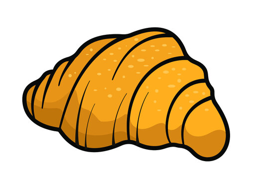 Vector image of croissants on a light background. Drawing lines in color.