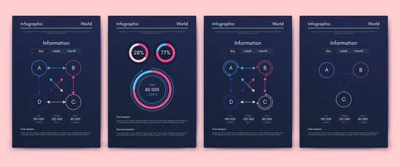 Modern infographic vector elements for business brochures. Use in website, corporate brochure, advertising and marketing..