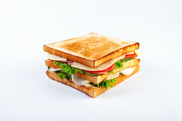 juicy hamburger on a white plate in the studio