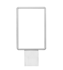 Blank advertising board isolated on white. Mockup for design