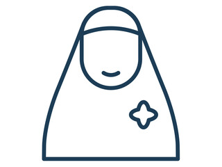 muslim islam ramadan female single isolated icon with outline style