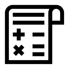 
A very well designed linear icon of calculation paper 

