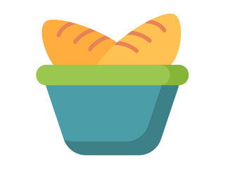 meal bread muslim ramadan single isolated icon with flat style