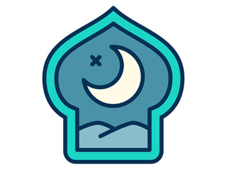 holy night ramadan islam single isolated icon with filled line style