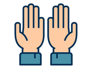 hand pray muslim ramadan single isolated icon with filled line style