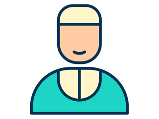 muslim islam ramadan male single isolated icon with filled line style