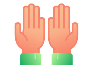 Obraz premium hand pray muslim ramadan single isolated icon with smooth style