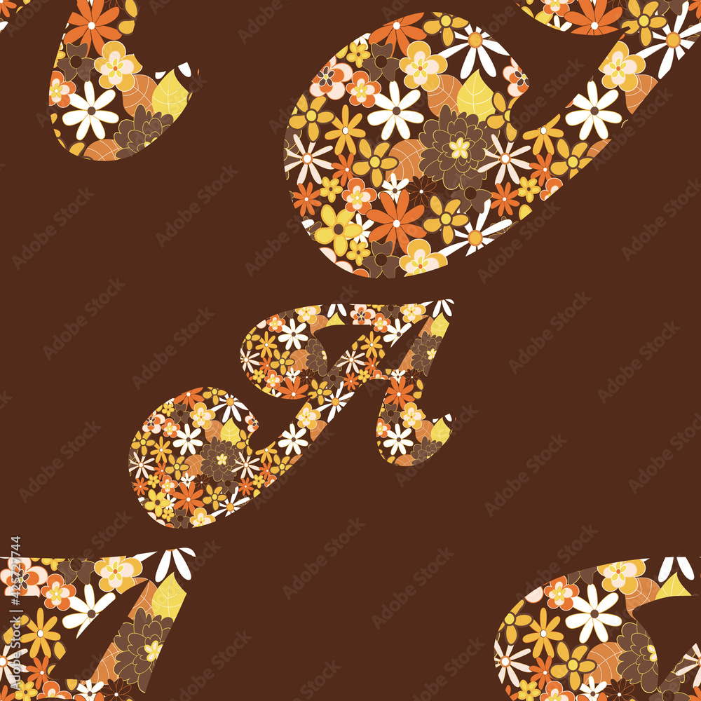 Poster retro a from alphabet seamless vector repeat pattern print background