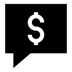 
Dollar inside bubble denoting linear icon of financial chat 

