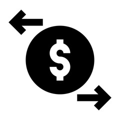 
Dollar with arrows in different direction denoting linear icon of cash flow 

