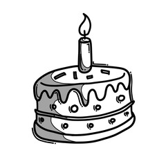 cake doodle vector icon. Drawing sketch illustration hand drawn line eps10