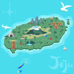 Jeju island tropical paradise vector korea © Wilivong