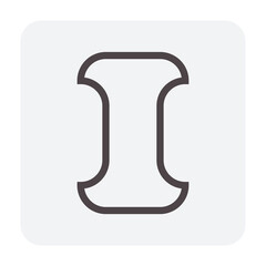 Concrete paver block pavement floor or brick vector icon. For landscape, outdoor, garden by paving on ground to create I dumble pattern. That sidewalk, road, path, street or walkway. Editable stroke.