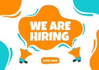 Hiring Job flyer, We are hiring Job advertisement flyer template, Vector	
