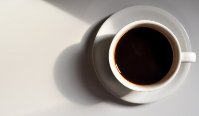 cup of black coffee on work place