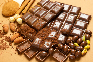 Chocolate milk. Studio shoot. Background, texture ..