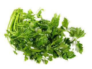 Fresh Vegetables - Asian Celery on white Background Isolated