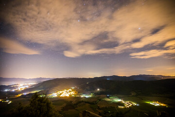 Night sky in Sant Miquel De Castello church, La Garrotxa, Spain
