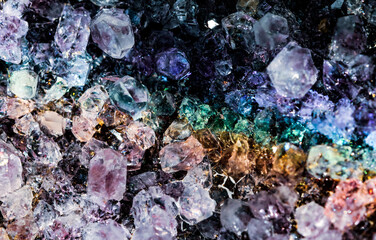 Beautiful crystal magic amethyst gem stone.