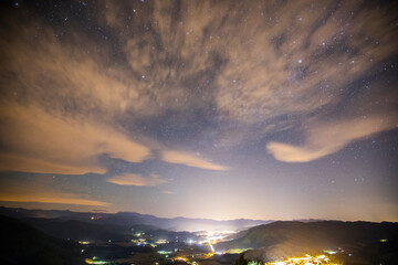 Night sky in Sant Miquel De Castello church, La Garrotxa, Spain