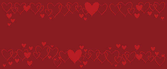 Cute hand drawn hearts seamless pattern, great for Valentine's Day, Weddings, Mother's Day - textiles, banners, wallpapers, backgrounds. ハート背景、ハートバナー素材