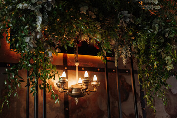 wedding ceremony area in brown oothenes