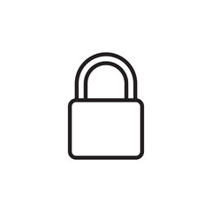 Padlock line icon, outline vector sign, linear style pictogram isolated on white. Closed lock symbol, logo illustration. Editable stroke